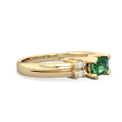 Lab Emerald Art Deco East-West 14K Yellow Gold ring R2590