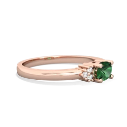 Lab Emerald Simply Elegant East-West 14K Rose Gold ring R2480