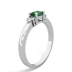 Lab Emerald Simply Elegant East-West 14K White Gold ring R2480