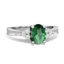 Lab Emerald Simply Elegant 14K White Gold ring R2113