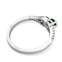 Lab Emerald Infinity Pave Two Stone 14K White Gold ring R5285