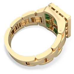 Lab Emerald Men's Watch 14K Yellow Gold ring R0510