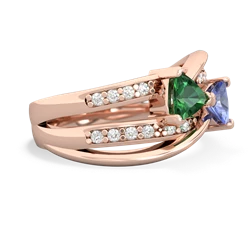 Lab Emerald Bowtie 14K Rose Gold ring R2360