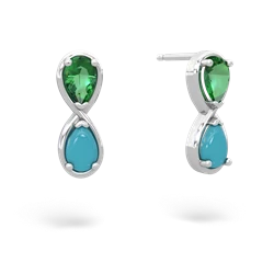 Lab Emerald Infinity 14K White Gold earrings E5050