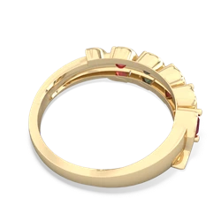 Lab Ruby Anniversary Band 14K Yellow Gold ring R2089