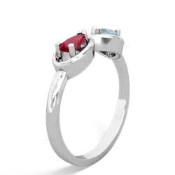 Lab Ruby Infinity 14K White Gold ring R5050