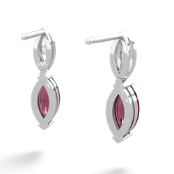 Lab Ruby Marquise Drop 14K White Gold earrings E5333