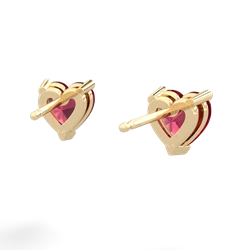 Lab Ruby 6Mm Heart Stud 14K Yellow Gold earrings E1862