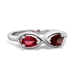 Lab Ruby Infinity 14K White Gold ring R5050