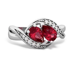 Lab Ruby Summer Winds 14K White Gold ring R5342
