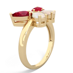 Lab Ruby Butterfly 14K Yellow Gold ring R2215