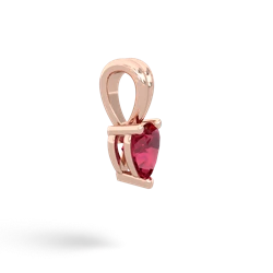 Lab Ruby 5Mm Heart Solitaire 14K Rose Gold pendant P1861