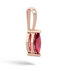 Lab Ruby 8X4 Marquise 14K Rose Gold pendant P1701