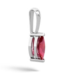 Lab Ruby 8X4 Marquise 14K White Gold pendant P1701