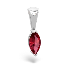 Lab Ruby 8X4 Marquise 14K White Gold pendant P1701