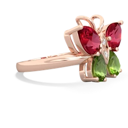 Lab Ruby Butterfly 14K Rose Gold ring R2215