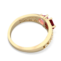 Lab Ruby Heart To Heart 14K Yellow Gold ring R3342