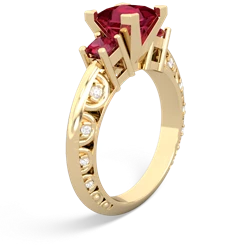 Lab Ruby Eternal Embrace Engagement 14K Yellow Gold ring C2001