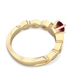Lab Ruby Infinity 5Mm Round Engagement 14K Yellow Gold ring R26315RD