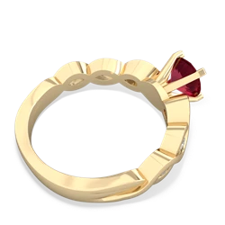 Lab Ruby Infinity 6Mm Round Engagement 14K Yellow Gold ring R26316RD