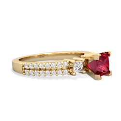 Lab Ruby Classic 5Mm Square Engagement 14K Yellow Gold ring R26435SQ