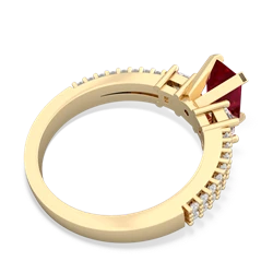 Lab Ruby Classic 7X5mm Emerald-Cut Engagement 14K Yellow Gold ring R26437EM