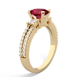 Lab Ruby Classic 8X6mm Oval Engagement 14K Yellow Gold ring R26438VL