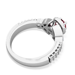 Lab Ruby Celtic Knot Halo 14K White Gold ring R26445RH