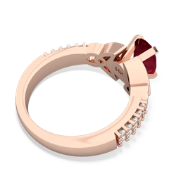 Lab Ruby Celtic Knot 8X6 Oval Engagement 14K Rose Gold ring R26448VL