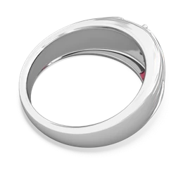 Lab Ruby Men's Streamline 14K White Gold ring R0460