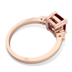Lab Ruby Art Deco Princess 14K Rose Gold ring R2014