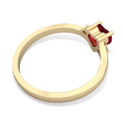 Lab Ruby Delicate Heart 14K Yellow Gold ring R0203