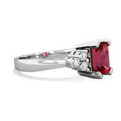 Lab Ruby Timeless Classic 14K White Gold ring R2591