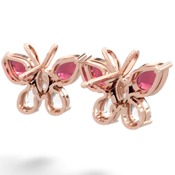 Lab Ruby Butterfly 14K Rose Gold earrings E2215