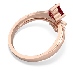 Lab Ruby Heart To Heart 14K Rose Gold ring R2064