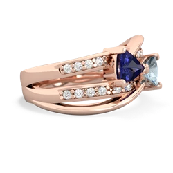 Lab Sapphire Bowtie 14K Rose Gold ring R2360