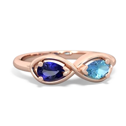 Lab Sapphire Infinity 14K Rose Gold ring R5050