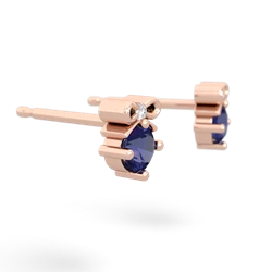 Lab Sapphire Diamond Bows 14K Rose Gold earrings E7002
