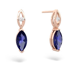 Lab Sapphire Marquise Drop 14K Rose Gold earrings E5333
