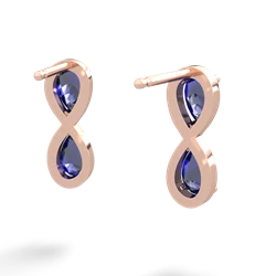 Lab Sapphire Infinity 14K Rose Gold earrings E5050