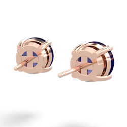 Lab Sapphire 8Mm Round Stud 14K Rose Gold earrings E1788