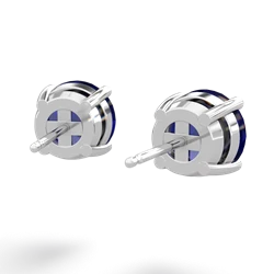 Lab Sapphire 8Mm Round Stud 14K White Gold earrings E1788