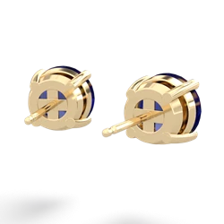 Lab Sapphire 8Mm Round Stud 14K Yellow Gold earrings E1788