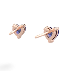 Lab Sapphire 5Mm Heart Stud 14K Rose Gold earrings E1861