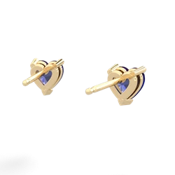 Lab Sapphire 5Mm Heart Stud 14K Yellow Gold earrings E1861