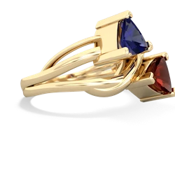 Lab Sapphire Split Band Swirl 14K Yellow Gold ring R2341