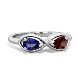 Lab Sapphire Infinity 14K White Gold ring R5050