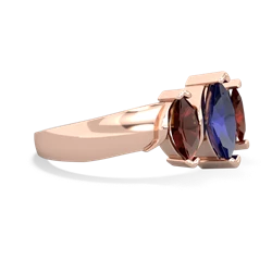 Lab Sapphire Three Peeks 14K Rose Gold ring R2433