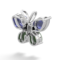 Lab Sapphire Butterfly 14K White Gold pendant P2215
