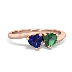 Lab Sapphire Sweethearts 14K Rose Gold ring R5260